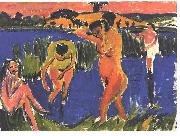 Ernst Ludwig Kirchner Four bathers Germany oil painting artist
